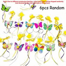 2pcs/4pcs/6pcs Random Style Hanging Cat Toys (Multi-Color Butterfly Design) With Retractable Spring Rope, Artificial Feathers, Tear-Resistant, Stimulate Hunting Instinct, Durable Material, Multiple Designs - Multicolor - View 8