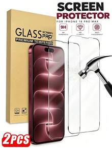 2pcs High Definition Tempered Glass Screen Protector, High Hardness, Transparent, Anti-Scratch, Anti-Fall, Waterproof, Compatible With IPhone Duo/18 Pro Max/18 Pro/18/17e/17 Pro Max/17 Pro/17 Air/17/16 Pro Max/16 Pro/16 Plus/16/15 Pro Max/15/14/13/12 And Other Models. - Clear - View 1