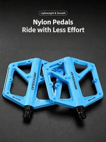 1 paire de pédales de vélo de montagne, matériau en alliage d'aluminium complet, pédales de vélo de route en aluminium complet larges, accessoires de cyclisme, noir/bleu bicolore en option - Multicolore - Voir 5