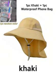 1pc Men's Summer Sun Hat - Wide Brim Neck Protection Design, Comfortable, Durable, Unisex, Suitable For Hiking, Fishing, Cycling, Outdoor Leisure, Essential For Summer Travel, Great Gift For Holidays - Multicolor - View 15