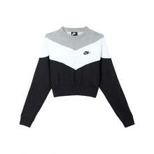 Nike Logo Print Loose Fit Cropped Sports Sweatshirt Women's Black - Black - View 1