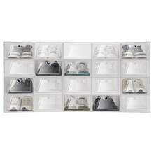 20 Flip-Top Shoe Boxes, Made Of PP, Stackable Shoe Boxes, Multi-Purpose Storage Boxes, Off-White With Heart Design - View 9