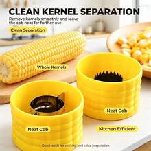 Corn Peeler Tool, Stainless Steel Corn Stripper, Corn Kernel Remover, Corn Shelling Device - Yellow - View 5