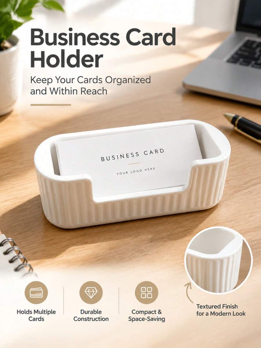 1pc 3D Printed Business Card Holder, Practical Desktop Business Card Holder, Suitable For Home And Office Spaces, Keeps Business Cards Neatly Arranged For Quick Access, Perfect For Desktop Display And Daily Office Use, Autumn Office Desk Decor - Multicolor - View 1