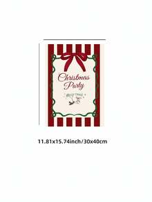 1pc Frameless Striped Christmas Whimsical Cute Digital Art Canvas Poster Print Festive Wall Decor For Bedroom Living Room Dorm Back To School Gift - Frameless - View 12