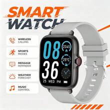 QAGSFLC [SmartWatch]中性智慧手錶，舒適矽膠錶帶，支援通話、訊息通知、音樂控制、鬧鐘，180mAh電池，1.83吋全螢幕觸控螢幕，相容 Android 與 iOS 系統，運動風，適合世界盃派對 - 彩色 - 查看 12