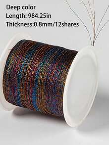 Gold/Silver Metallic Braided Cord, Suitable For Making Bracelets, Necklaces, DIY Tassels, Beaded Jewelry, Shamballa Cords And Other Accessories. - Multicolor - View 16
