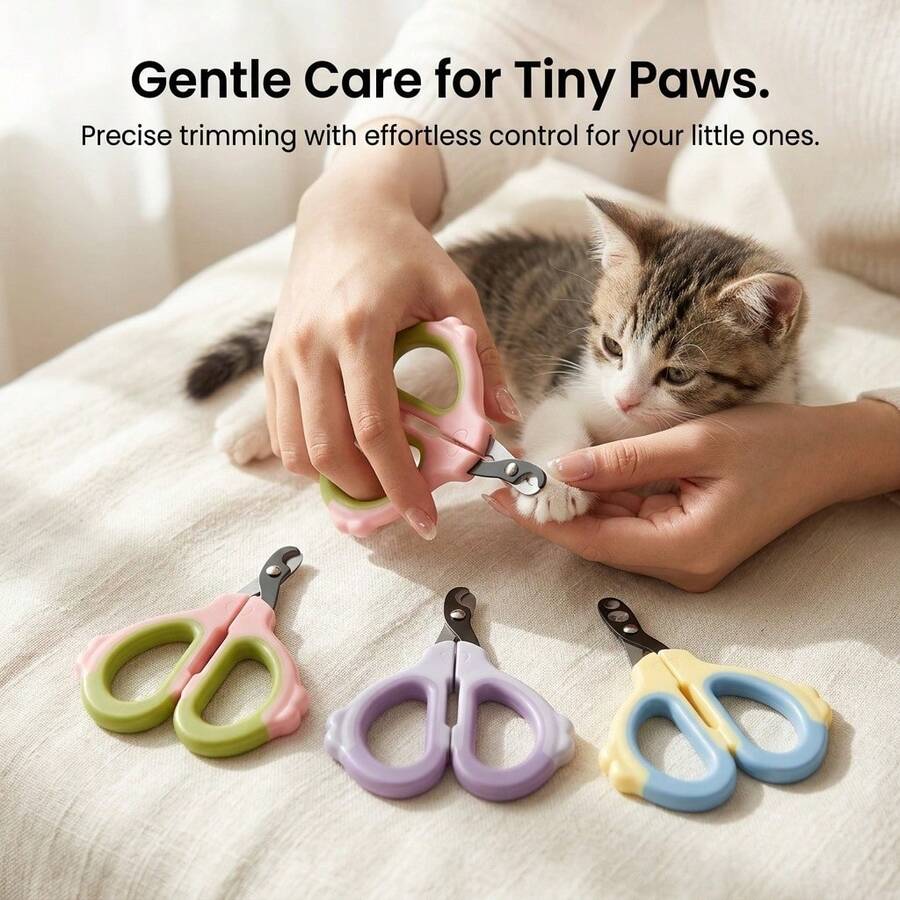 3pcs/1pc Set Curved Pet Nail Clipper, Small Hole Design To Prevent Cutting Blood Line, Nail Trimmer For Cats, Dogs, Puppies, Rabbits And Guinea Pigs, Multi-Color Soft Grip Handle Pet Grooming Tool, Cat Accessories, Rabbit Pet Supplies, Dog Essential, Puppy Essential, Saudi Arabia National Day Gift, Christmas Gift, Halloween Gift - A - View 1