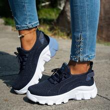 Women's Contrast Color Sports Fabric Lace-Up Comfortable Lightweight Outdoor Spring/Summer - Royal Blue - View 3