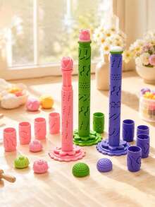 Modular Clay Bloom Maker,With Clay Tools,DIY Clay Flower Maker Kit,Flower Tower Clay Extruder Mold Set,Plastic Mold,DIY Bouquet Making,Handmade Flower Craft,Suitable For Modeling Dough,Clay,Gifts For Craft Enthusiasts,Christmas Gifts,Party Favors - Multicolor - View 1