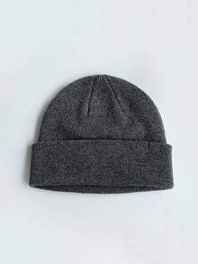 Men's Solid Color Rib Knit Beanie Hat, Slouchy Cuffed Winter Warm Hat, Soft Stretch Skull Cap For Casual Outdoor Wear - Knitted Hat - View 7