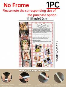 1pc Custom Photo Collage For Best Friend Template Custom Poster, Personalised Best Friend Definition Print Customized Wall Art, Birthday Gift For Best Friend Pictures Custom Photo, Customizable Things, Room Decor, Optional Frame - Multicolor - View 17