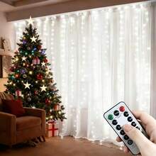 1PC Multicolor Curtain String Lights, LED Decorative Lights, Hanging Fairy String Lights, 8 Lighting Modes, For Wedding, Home, Bedroom, Outdoor, Wall, Garden, Party Decoration - Curtain Lights - View 9