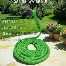Expandable Magic Garden Hose, Yard Daily Watering Tool, High Pressure Car Wash Cleaning Water Gun, 25FT-200FT - Ordinary - View 9