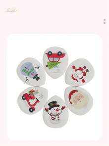 6pcs/1pc Christmas-Themed Finger Puff – Suitable For Both Wet And Dry Use; Ideal For Applying Makeup To Areas Like The Corners Of The Mouth And Eyes; Suitable For All Skin Types; The Perfect Christmas Gift. - Multicolor - View 7
