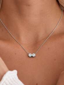 Customized Heart Letter Necklace, Personalized Multi-Letter Combination Stainless Steel Pendant, Can Combine Letters Freely, Suitable For Daily And Important Occasions, Necklace For Friends And Family, Creative Fashion Minimalist DIY Private Customized Holiday Celebration Birthday Gift - Silver - Round - View 14