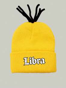 1Pc 12 Constellation Custom Knit Beanie, Unique Tentacle Design Cuffed Winter Hat, Fashion Hip‑Hop Warm Acrylic Cap For Men Gift - Yellow - View 14