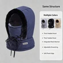 1PC Solid Color Waterproof Casual Fleece Warm Winter Hat, Unisex Multi-Functional Hat Scarf Mask 3-In-1, Suitable For Daily Outings, Skiing, Cycling, Perfect Christmas Gift For Boyfriend/Girlfriend, Essential Winter Clothing Accessory - Multicolor - View 8