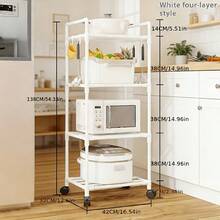 White Three-Tier Stainless Steel Storage Rack - White Three-layer - View 3