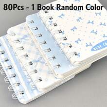 4pcs A7 Spiral Notebooks, Blue Bow, Portable Notebook, Pocket Notebook, Suitable For Daily Notes, Memo, Diary, Desktop, School, Office, Gift For Students, Office Workers, Women, Birthday Gift - Multicolor - View 12