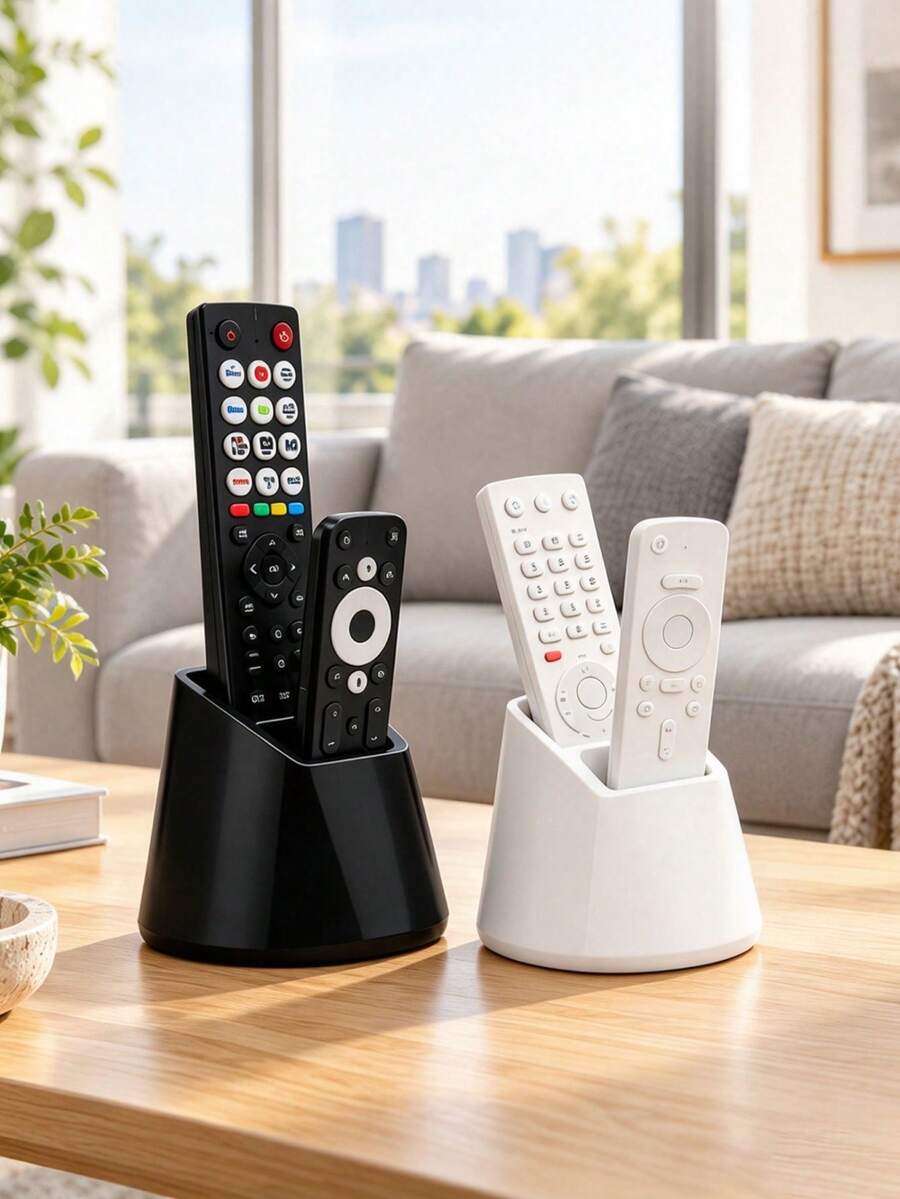 2-Slot Remote Control Organizer Rack Practical Desktop Organizer For Storage Remote Controls Cosmetics Stationery Decorative Remote Control Storage Box Desktop Storage Box For Nightstand Bedside Table Living Room Office Room Decor