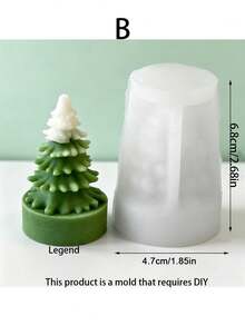 1 Set Christmas Tree Silicone Candle Mold Kit, Pine Tree Silicone Mold, Suitable For DIY Aromatherapy Candles, Handmade Soap, Plaster Christmas Holiday Home Decor Handmade Mold - Christmas Tree Silicone Mold - View 8