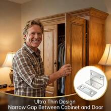 Lnvisible Magnetic Cabinet Catch Set Ultra-Slim L-Shaped Magnetic Catch; Easy To Install; Suitable For Kitchen Cabinets And Wardrobe Doors; Ensures Secure Closure. - A - View 8