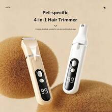 4-In-1 Pet Electric Clipper, Dog Hair Trimmer, Cat & Teddy Dog Electric Grooming Tool, Professional Pet Shaver, Illuminated Pet Hair Clipper - B-White - View 10