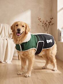 1 Dog Winter Coat, Fleece Lined Puppy Jacket, Adjustable Easy To Put On And Take Off Pet Vest | Cold Weather Snow Suit, Suitable For Small Dogs - Dark Green - View 2