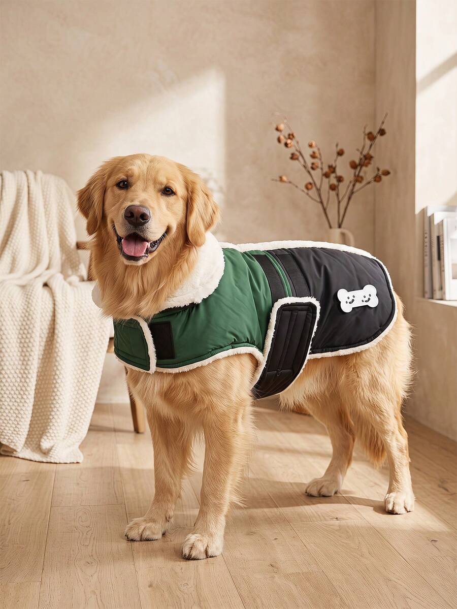 1 Dog Winter Coat, Fleece Lined Puppy Jacket, Adjustable Easy To Put On And Take Off Pet Vest | Cold Weather Snow Suit, Suitable For Small Dogs