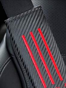 Star Embroidered PU Leather Seat Belt Shoulder Pad, Seat Belt Protector, Hook And Loop, Easy To Install, - A - View 4