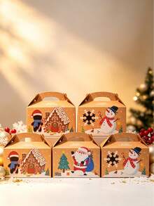 12pcs/Pack Party Gift Favor Boxes, Candy & Cookie Boxes, Christmas Paper Boxes, Christmas Party Decoration Boxes - View 9