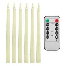 Christmas 6-Pack/12-Pack Flameless LED Taper Candles - Remote Control, Flickering 3D Simulation Candle Light, Plastic Battery Operated Countertop Decor - Adjustable Lighting - Taper Candle - View 13