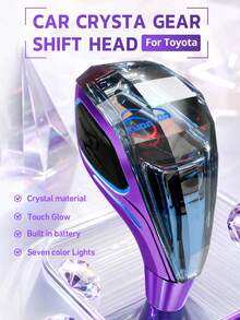 XUDA 2026 New Cool Color Crystal Car Gear Shift Knob, Suitable For Crystal Seven-Color LED Light Gear Shift Handle, Side Lighting, Plug And Play, Car Gear Lever, Portable Rear Charging Port, Comfortable Grip, Wear-Resistant And Scratch-Resistant, Please See Details For Specific Models - A - View 1