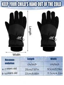 1pair Boys And Girls' Universal Waterproof And Snowproof Gloves, Suitable For Winter Outdoor Skiing, Snowboarding And Cold Weather Usage - Multicolor - View 5