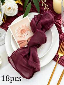 6/12pcs Minimalist Fresh Linen Napkins, Skin-Friendly And Absorbent, Suitable For Parties, Weddings, Restaurants, Table Decor, Breathable And Lightweight - Multicolor - View 27