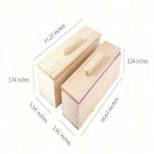 High Quality Rectangular Solid DIY Handmade Silicone Liner Soap Crafts Mold Wooden Box With Cover Lid - Purple - View 3