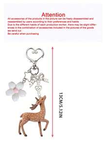 Cute Deer Flower Dust Plug Charm Chains,Type‑C Dustplug Decorative Chain,Portable Hanging Pendant Anti‑Lost Decor Accessories For Bag & Phone Case - Multicolor - View 11