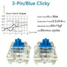 20pcs Outemu Mechanical Keyboard Switches, Black/Blue/Brown/Red Optional, CIY Hot-Swappable Base, 3Pin SMD LED, Compatible With MX Stem, DIY Custom Modification Replacement Switches, Pressure Release And Tactile Feel Testing - View 6