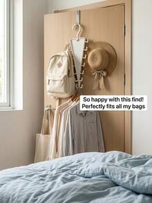 3pcs V-Shaped Double-Sided Hanging Storage Rack, Suitable For Bedroom Door, Entryway, Bathroom And Closet Corner, Can Hang Clothes, Hats And Bags, Multi-Function Wardrobe Hook Rack - View 10