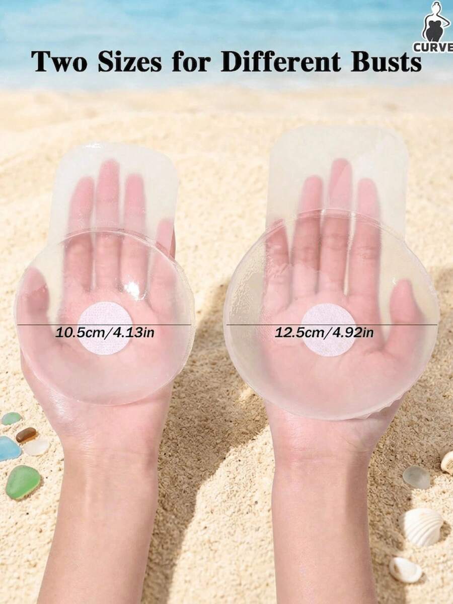 Plus Size Silicone Nipple Covers Extra Large 10cm 12.5cm Reusable Adhesive Breast Pads Anti-Slip Anti-Friction Suitable For Sports Swimwear