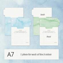 Watercolor Texture Index Dividers With Built-In Pockets, Loose-Leaf Binder Dividers For Journal Archiving And Receipt Organization Stationery Inserts - A - View 16