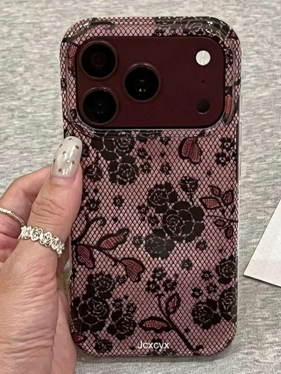 優雅浪漫蕾絲花卉印花亮片透明軟手機殼，適用於 iPhone 18 Pro Max 18 Pro 17 Pro Max 17 Pro 17 16 Pro Max 16 Pro 16 15 Pro Max 15 Pro 15 14 Pro Max 14 Pro 14 13 Pro Max 13 Pro 13 12 Pro Max 12 Pro 12 11，創意時尚透明亮面果凍防震保護殼