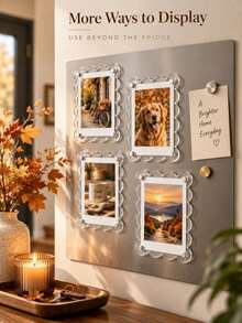 Acrylic Magnetic Refrigerator Photo Frames, Clear Wavy Edge Acrylic Photo Frames, Suitable For Mini And Wallet Size Photos, Clear Refrigerator Magnet Photo Display Stand, Wallet Size Photo Frames, Refrigerator Decoration - Multiple Styles - View 11