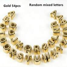 Large Beads. 54pcs, Silver/Gold. Very Suitable For Making Bracelets, Necklaces, Pendants And Other Decorations, With A Delicate And Interesting Style, As Well As Backpacks And Other Decorations. - Multicolor - View 14