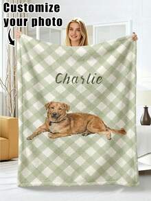 1pc Customized Photo Blanket, Personalized Flannel Blanket With Photo And Text, Office Nap Blanket, Comfortable Blanket, Mother's Day And Father's Day Gift For Parents, Bedding Blanket, Bed Customized Blanket, Customized Text Blanket, Personalized Home Blanket - Multicolor - View 15