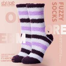 4/8/12pcs Women's Plush Socks, Thick Comfortable Warm Fluffy Winter, Coral Fleece Thickened, Suitable For Daily Wear, Sports, Home Leisure, 1 Pair Pack - Multicolor B - View 7