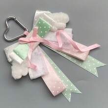 1pc Polka Dot Ribbon Bow Bag Charm, Anime Cosplay Concert Convention Lolita Ita Bag Accessory, Lace Star Tulle Plush Wings Heart Buckle Handmade Idol Fan Decoration, Landmine Style - A - View 13