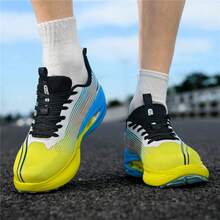 Unisex Speed Racing Running Sneakers Lightweight Thick‑Sole Breathable Sports Shoes Non‑Slip Strong Grip Shock‑Absorbing Outdoor Daily Trainers - Vibrant Orange - View 5