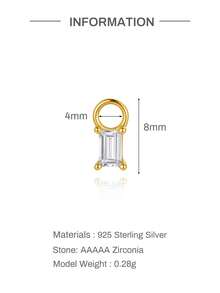 EleRunis 1PC 925 Sterling Silver Dainty Dangle Piercing Charm Drop CZ Build Your Own Handmade Earring Charm Fine Jewelry For Daily Wear Party Engagement - Gold - View 18